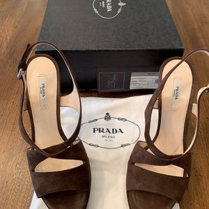 Prada brown suede sandal